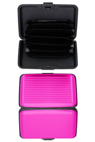 Metallic Glossed Safe Card Holder Caddy Case Cap Zone