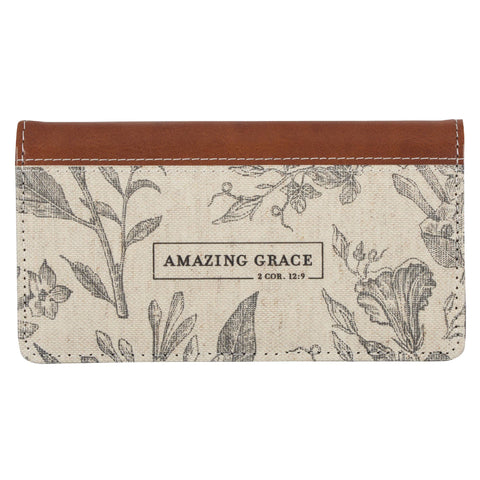 Checkbook Wallet Amazing Grace 2 Cor. 12:9 Christian Art Gifts