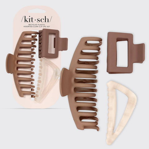 Recycled Plastic Assorted Claw Clip 3pc - Oversized KITSCH