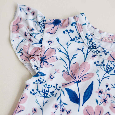 Bodysuit Twirl Dress | Blue Floral: 3-6M Dolly Lana