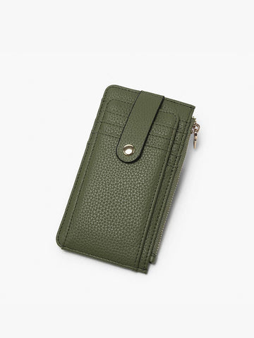 WL2541 Mae Multi-Card Wallet w/ Strap Snap Closure: Black Jen & Co.