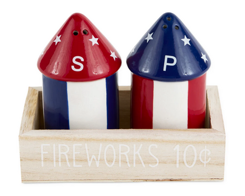 Fireworks Ceramic Salt & Pepper Set Design Imports