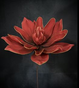 CRIMSON RED W/ GOLD EDGE FOAM FLOWER The Light Garden
