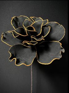 BLACK/GOLD FOAM FLOWER 19x10" The Light Garden