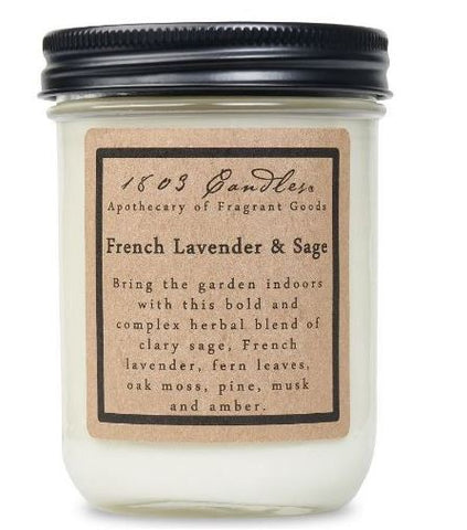 French Lavender & Sage-14oz Jar Candle 1803 Candles