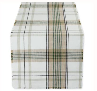 Green House Plaid Table Runner Design Imports