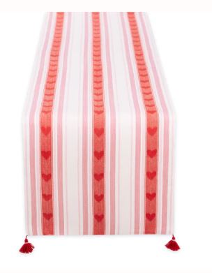 All My Love Stripe Jacquard Table Runner Design Imports