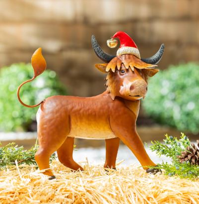Metal Highland Cow Statuary Evergreen Enterprises