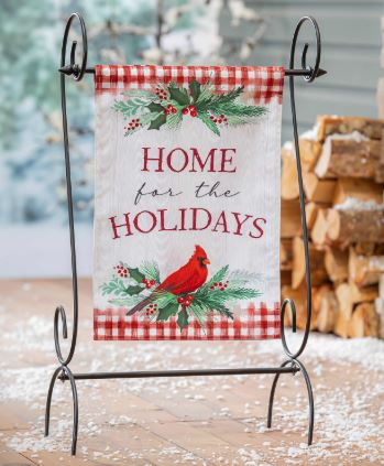 Holiday Cardinal Moire Garden Flag Evergreen Enterprises