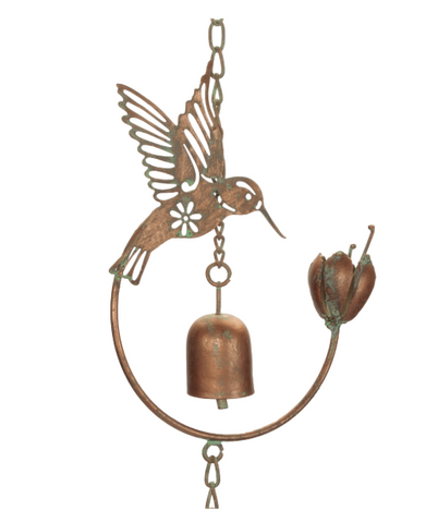 Hummingbird Rain Chain 69"H Iron Melrose