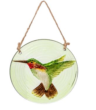 HAND-PAINTED ROUND BIRD SUNCATCHER CDU, 4.5" Evergreen Enterprises