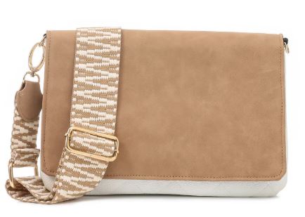 Lexi LATTE - vegan suede/vegan pebbled quilted leather Haute Shore Ltd