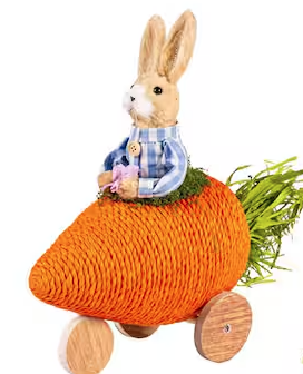 Bunny in Carrot Car Table Décor Set Evergreen Enterprises