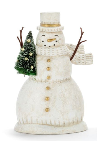 Snowman Paper Pulp Glittered Greenery Figures Demdaco