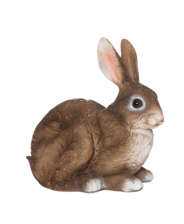 Large Resin Brown Sitting Rabbit Transpac