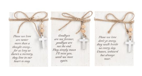 Memorial Message Block with Cross Ganz