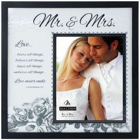 Malden 8 x 10'' Mr and Mrs. Frosted Glass Picture Frame Local Artist Sarah Honadel