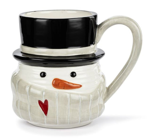Snowman Red Heart Ceramic Mug Demdaco