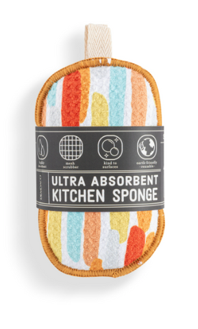 Absorbent Sponges Orange Lines Demdaco
