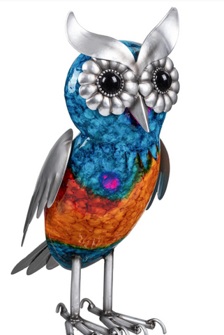 Metal Gradient Owl Garden Statue, 15H Evergreen Enterprises