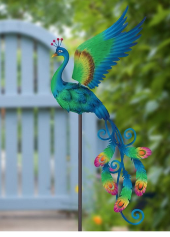 Bird Jiggly Stake - Peacock Regal