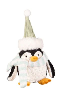 7.75" Fabric Penguin Table Decor in Tray Evergreen Enterprises