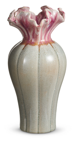 13.5" Pink Ruffle Vase RAZ Imports