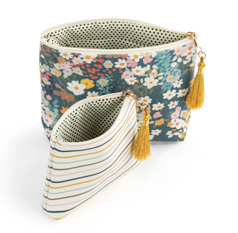 Floral + Stripe Zip Pouch set of 2
(BYDESIGN FASHION) Demdaco