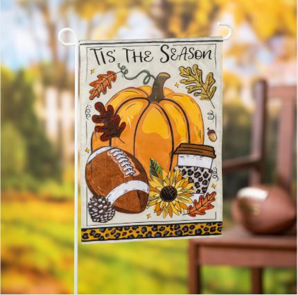 Tis' The Season Fall Applique Garden Flag Evergreen Enterprises