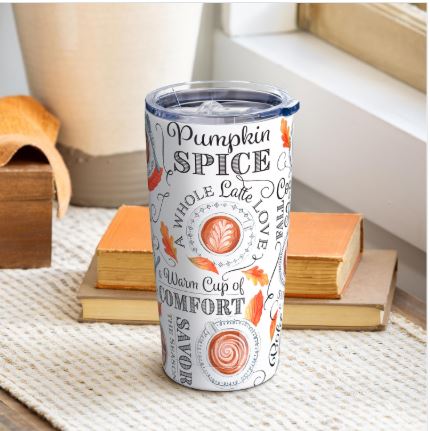 Pumpkin Spice Double Wall Stainless Steel Tumbler Evergreen Enterprises