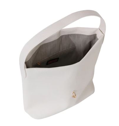 SANDY Shoulder Bag - VANILLA pebbled vegan leather Haute Shore Ltd