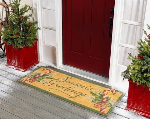 Season's Greetings, Coir Mat Evergreen Enterprises