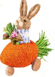 Bunny in Carrot Car Table Décor Set Evergreen Enterprises