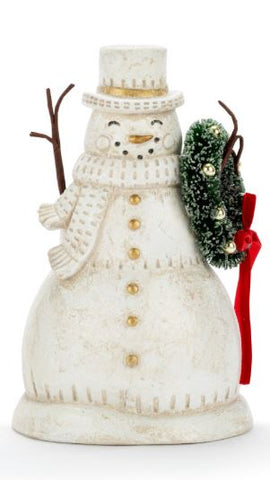 Snowman Paper Pulp Glittered Greenery Figures
