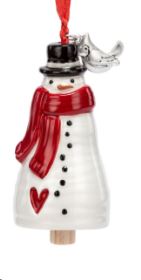 Cardinal Snowman Red Heart Mini Bell Demdaco