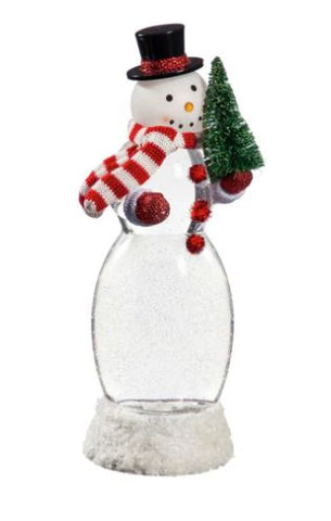 13"LED Spinning Water Snowman Evergreen Enterprises