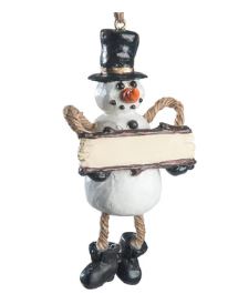Snowman w/Sign Ornament Bert Anderson Collection