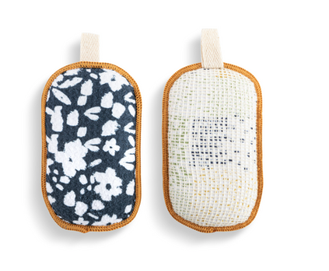 Absorbent Sponges Navy Floral Demdaco