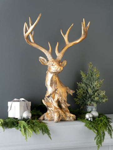OVERSIZED STAG HEAD FIG RESIN Ganz