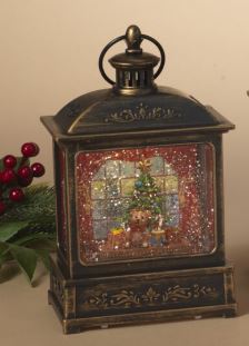 B/O Lighted Spinning Water Globe Lantern w/ Teddy Bear The Gerson Companies