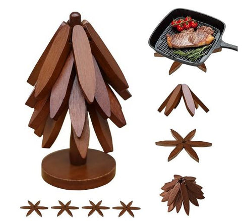 Foldable Wooden Tree Trivet ALI EXPRESS