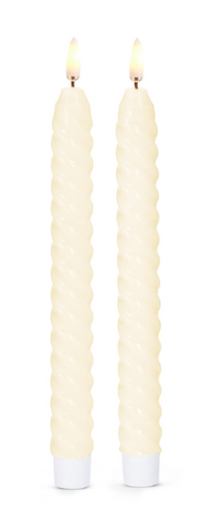 8.5" Ivory Twist Taper Candles Raz Imports
