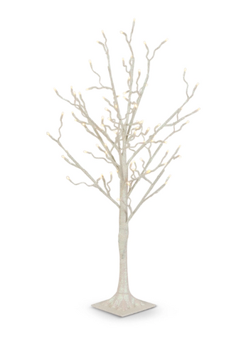 3.5" White Glitter Lighted Tree RAZ Imports