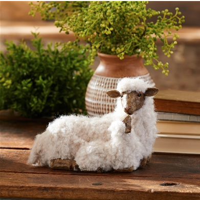 Sheep w/Lamb 9"L x 11"H Resin/Faux Fur Melrose