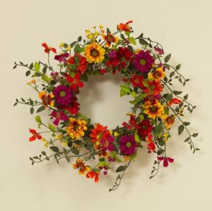 24" Summer Wild Flower Twig Wreath The Gerson Companies