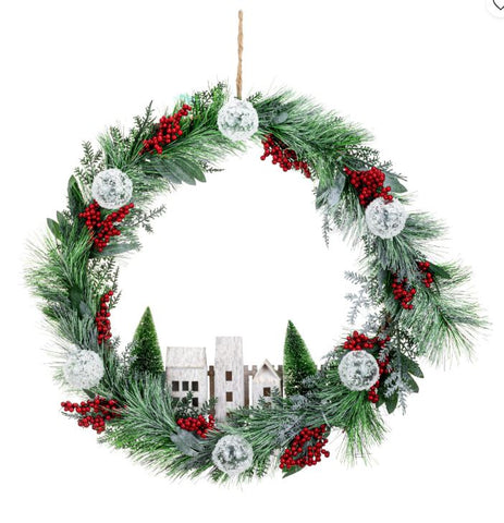 Wreath Village w/ Holly DEMDACO