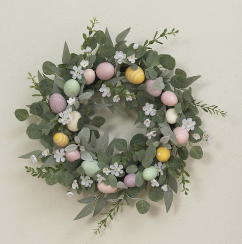 24"D Easter Egg w/ Flowers Wreath The Gerson Companies