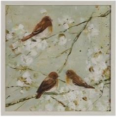 20" Wrens on Branch Framed Print RAZ Imports