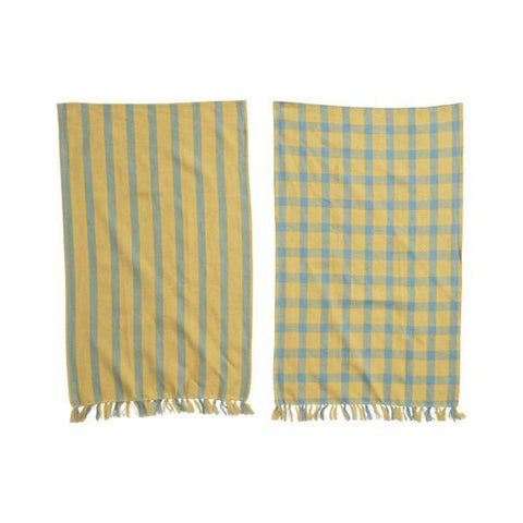 Mustard Cotton Fringe Towel Set Mud Pie