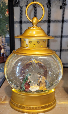 10" Nativity Lighted Musical Water Globe Lantern Lantern #2162